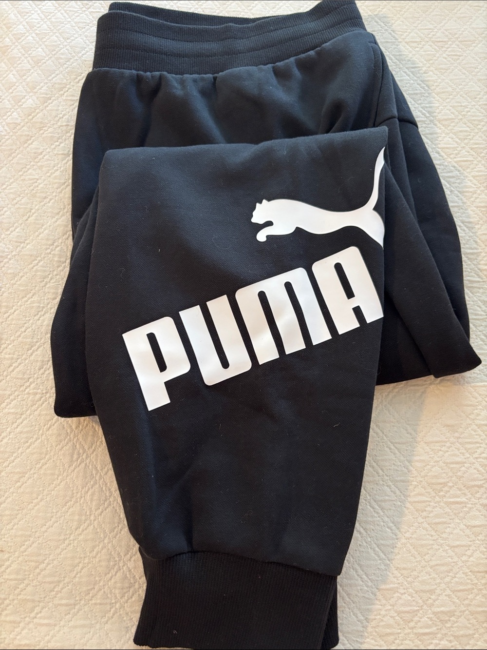 Puma Black Sweatpants with White Logo
